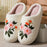 Chaussons en coton chauds et confortables à fleurs colorées, d'intérieur,