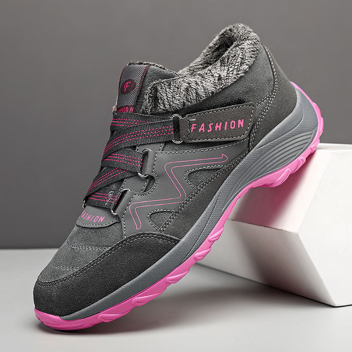 Bottes de neige pour femmes, chaussures thermiques doublées en polaire, grandes tailles, chaussures décontractées portables pour l'extérieur.