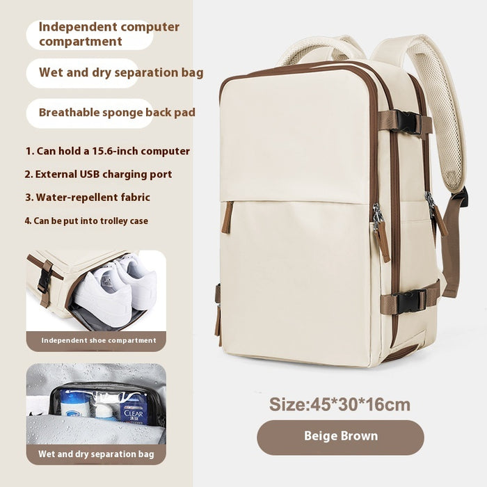 Backpack Women's Large Capacity Travel Men's Business Trip Can Be Expanded