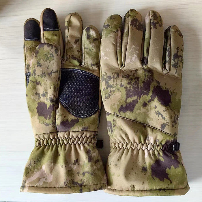Guantes de esquí tácticos de camuflaje antideslizantes para deportes al aire libre que mantienen el calor