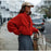 Womens Fashionable Round-Neck Solid-Color Wool Coat
