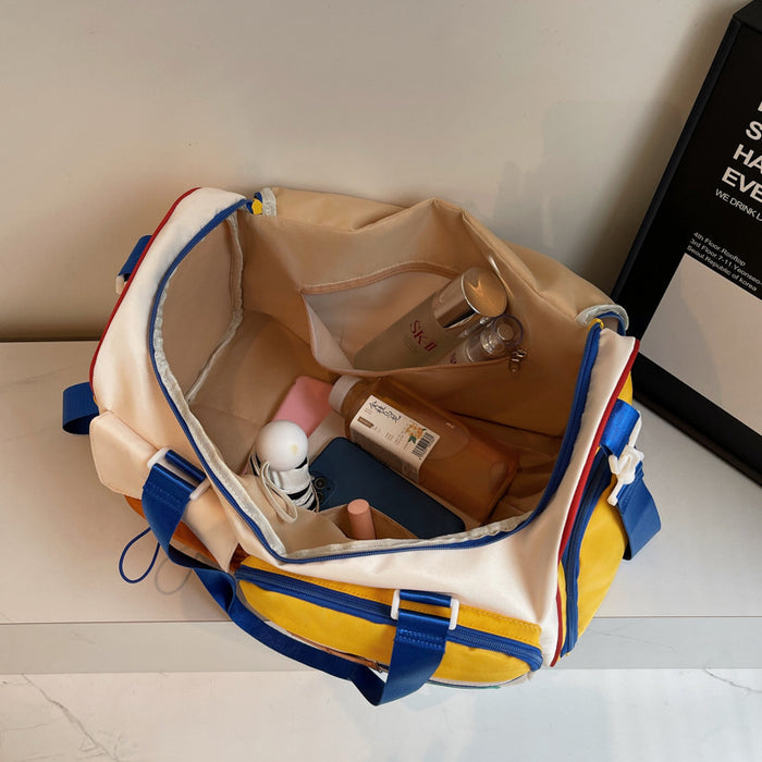 Fashion Color Contrast Multi-pocket Portable Travel Bag