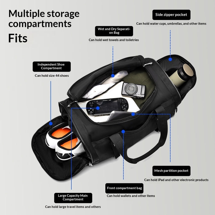 Outdoor Leisure Luggage With A Separate Shoe Compartment Multi-functional Travel Bag