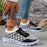 Zapatillas Flyknit con cordones y cuadros en bloques de color, de malla, informales, transpirables, para caminar y correr, para mujer