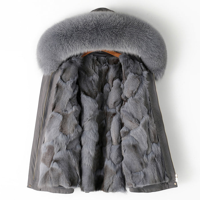 New Thickened Fur-and-Liner Detachable Coat