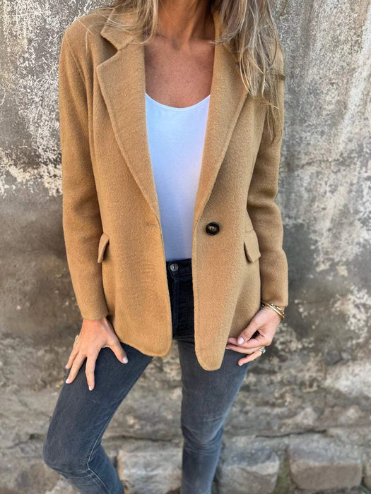 Blazer court à revers boutonné Ins - Veste d'hiver tendance pour femme