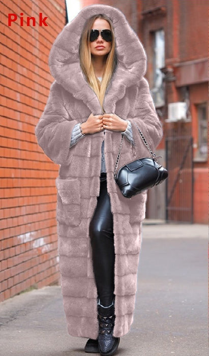Fashionable Thickened Long Plush Women's Coat