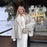 Mid Length Womens Faux Fox Fur Coat With A Blazer Style Collar