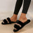 Flower Fluffy Slippers Female Soft Bottom Home Word Cotton Slippers