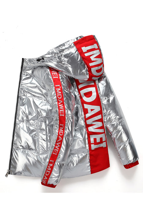 Doudoune brillante pour homme, nouvelle doudoune épaisse et ample à capuche