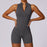 Fitness Yoga Jumpsuit With Zipper Summer Backless Shorts Jumpsuit Bodysuit For Women Clothing