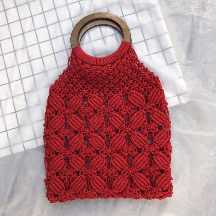 Handmade Rope Straw Fashion Vacation Travel Mori Style Women