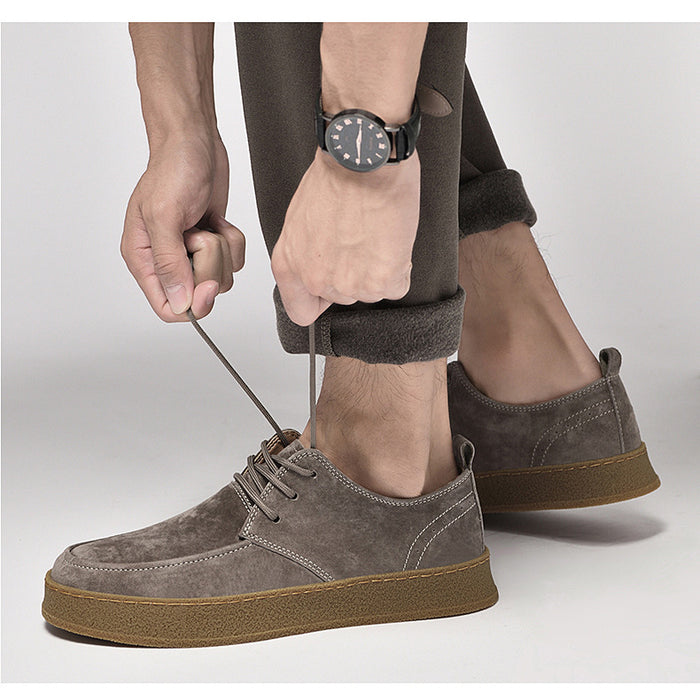 Casual Smart Flat Shoes Spring New Matte Leather Lace-up Men