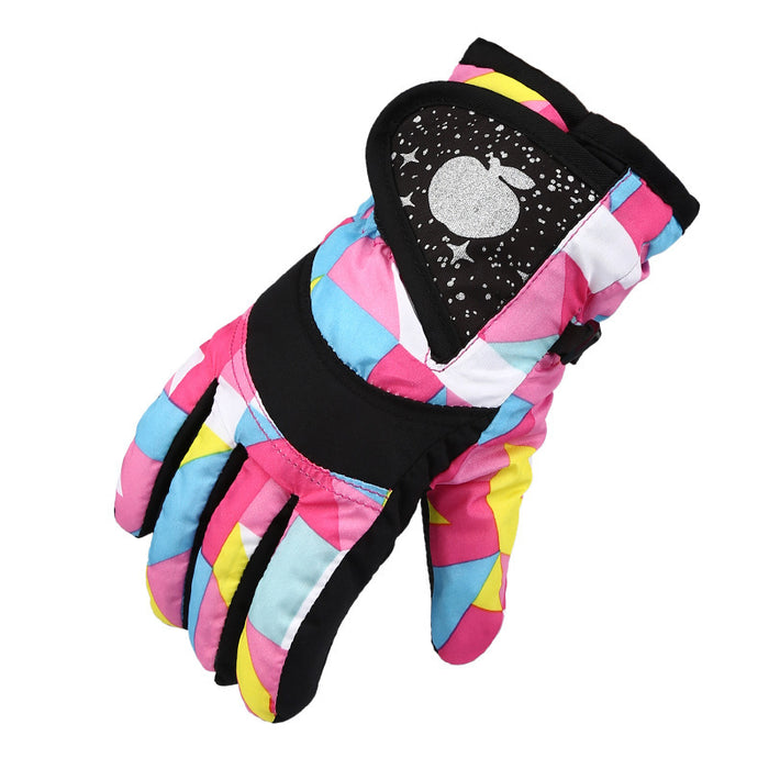 Waterproof Thickened Warm-keeping And Cold-proof Cycling Outdoor Skating Ski Children's Gloves