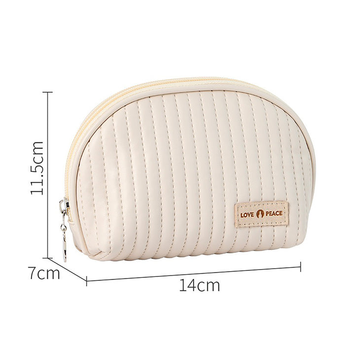 Trousse de toilette ronde, trousse de toilette de voyage mignonne pour femme, sac de toilette imperméable en cuir PU, grande capacité, toucher agréable, trousse de toilette portable