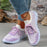 Zapatillas Flyknit con cordones y cuadros en bloques de color, de malla, informales, transpirables, para caminar y correr, para mujer