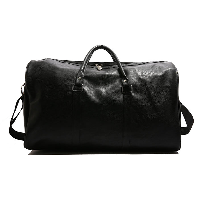 New Simple PU Texture Travel Bag Fashion Solid Color Luggage Travel Shoulder Handbag