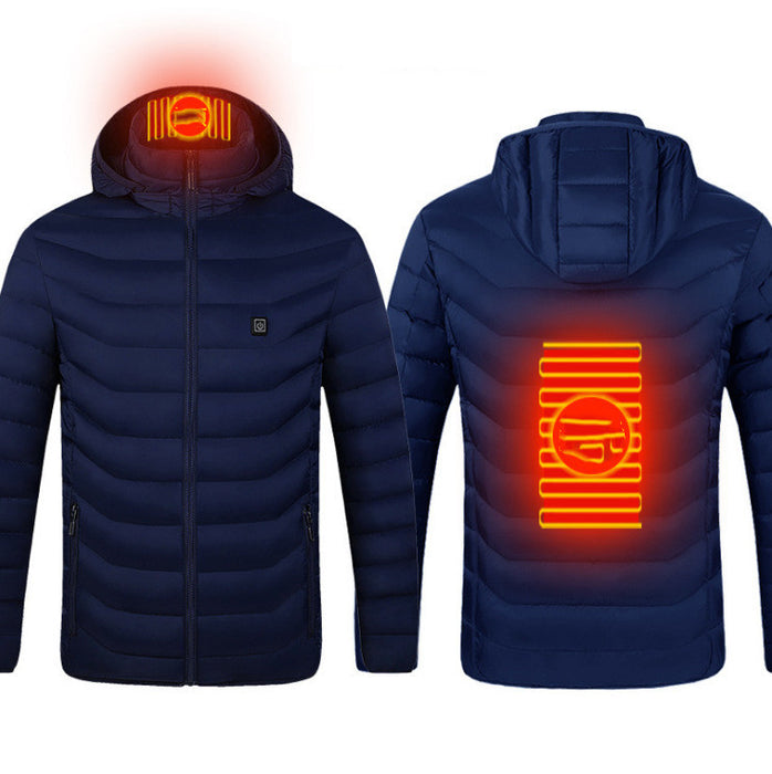 Nueva chaqueta calefactable, abrigo eléctrico USB, abrigo de algodón, ropa térmica, chaleco calefactor, ropa de hombre para invierno