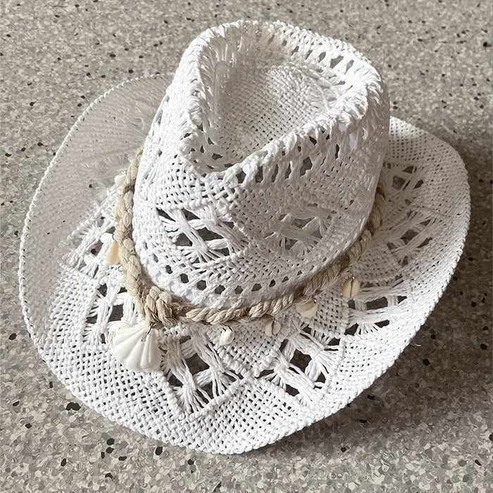 Bohemian Shell Straw Summer Beach Ethnic Style Hollow Sun Hat