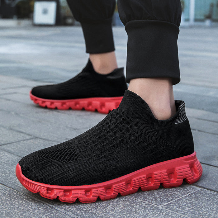 Zapatos de mujer tejidos sin cordones y de talla grande