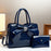Fashionable Crocodile-Print Bow Bucket Bag Patent Leather Glossy Crossbody Bag