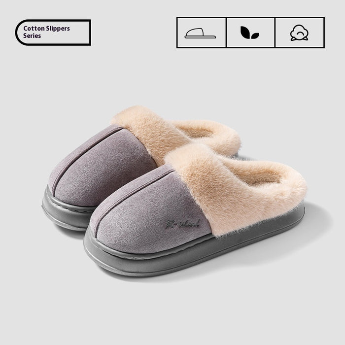 Pantuflas de invierno cálidas y acogedoras para parejas, suaves y antideslizantes, para interiores, de algodón, para el hogar, para mujer y hombre