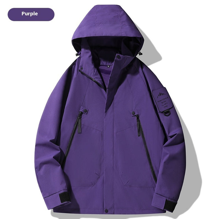 Veste imperméable monocouche pour activités de plein air, coupe-vent et imperméable.