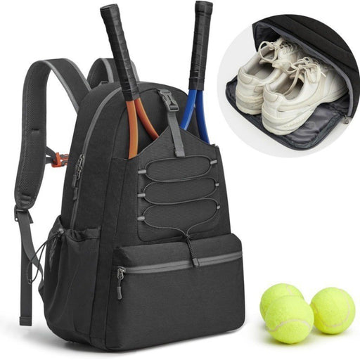 Men's And Women's Tennis Backpack Large Peak Ball Bag Can Hold 4 Rackets With Shoes Compartment