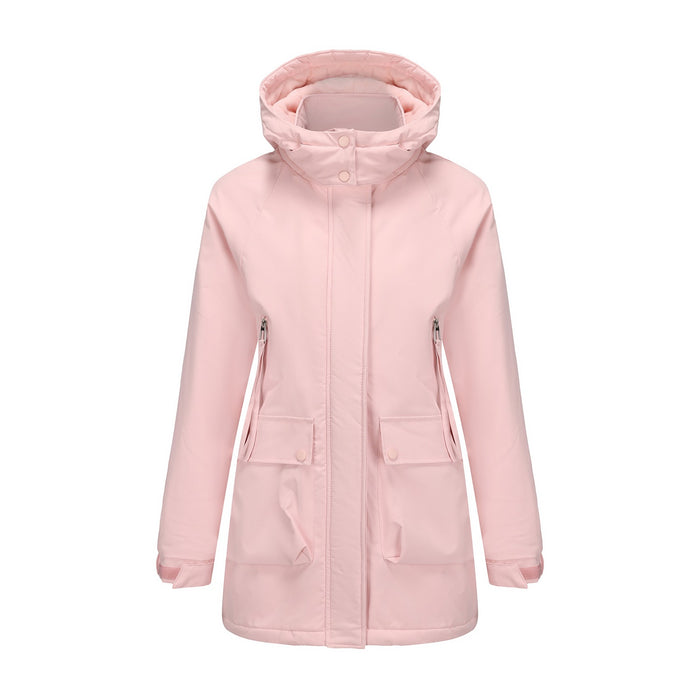 Parka polar acolchada, chaqueta impermeable para mujer, abrigo de otoño e invierno