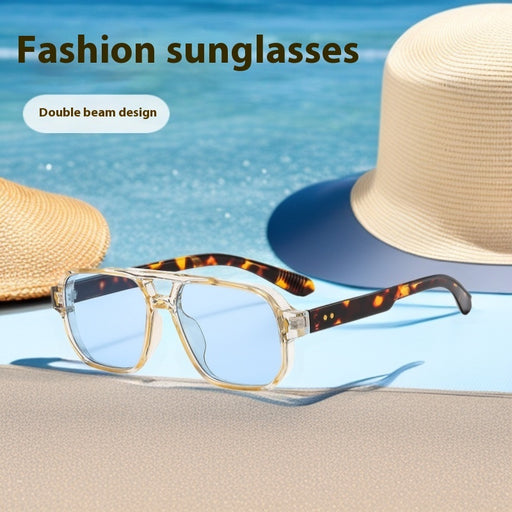 Lunettes de soleil rétro décontractées, mode, double faisceau, Mi Nail