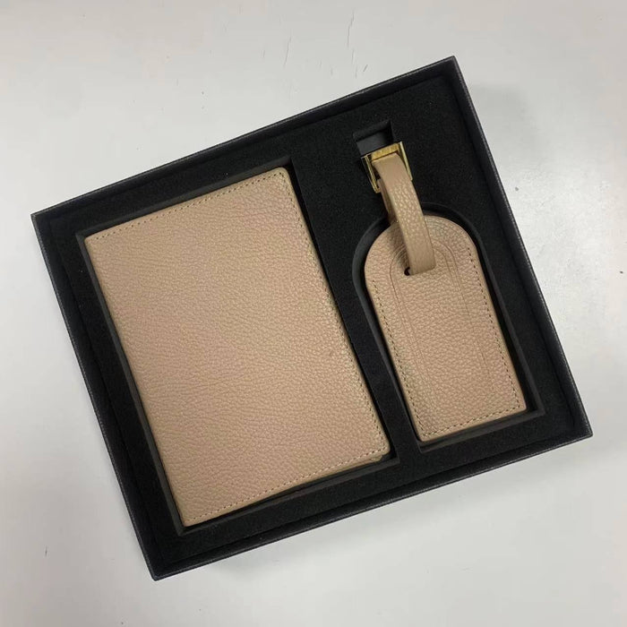 Porte-passeport simple et portable en cuir de vachette pleine fleur pour certificat de vaccination