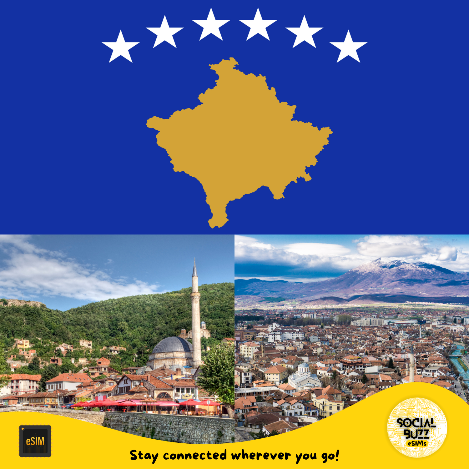 Plan de datos de Internet eSIM de Kosovo 
