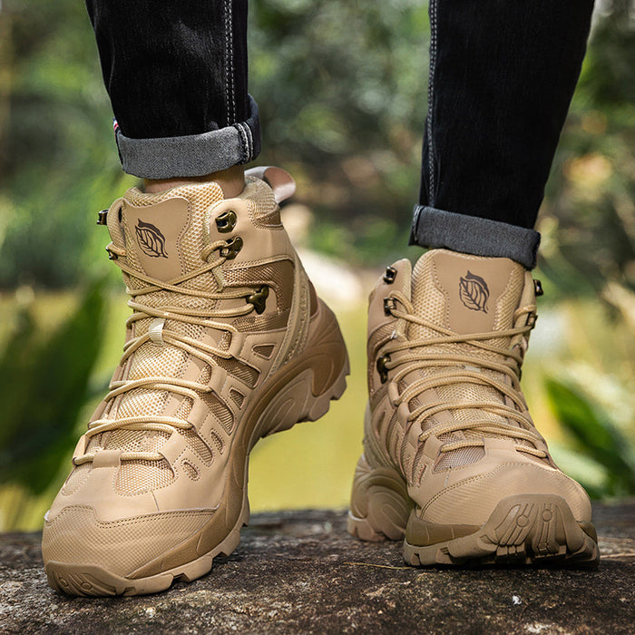 Botas de combate para exteriores, tallas grandes, para hombre, para entrenamiento al aire libre