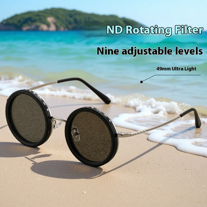 ND Adjustable New Punk Cross-mirror Rotating Color-changing Polarized Sun Glasses