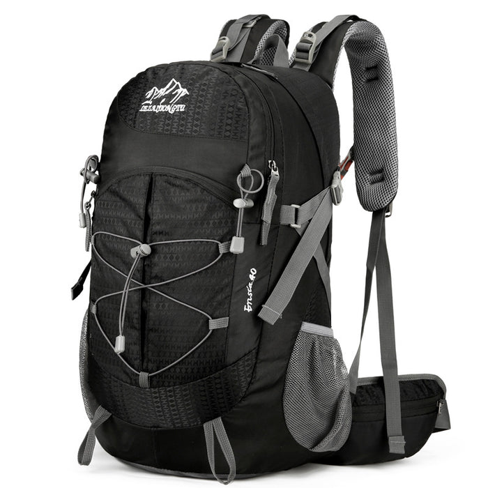 Mochila de senderismo al aire libre de nailon impermeable de gran capacidad con soporte multifunción