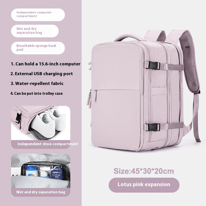 Backpack Women's Large Capacity Travel Men's Business Trip Can Be Expanded