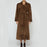 Double Breasted Lapel Shift Coat With Belt Fashion Vintage Suede Long Coat Winter Outwear Women's Clothing