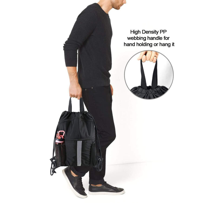 Basketball Football Drawstring Backpack Belt Shoe Compartment