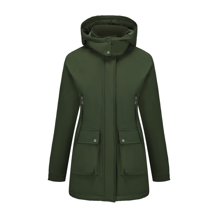 Parka polar acolchada, chaqueta impermeable para mujer, abrigo de otoño e invierno