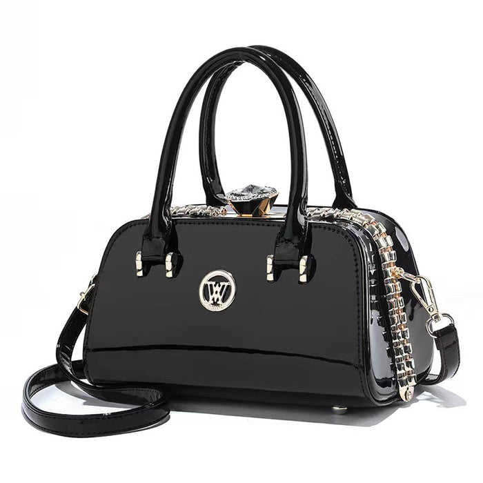 Shiny Leather Diamond-Embellished Simple And Elegant Womens Bag Multi-Functional Evening Clutch