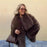 Women's Pure Color Versatile Faux Fur Collar Long Sleeve Coat Plus Size Outerwear