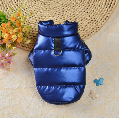 Chaleco de algodón con plumón para perro, grueso y cálido