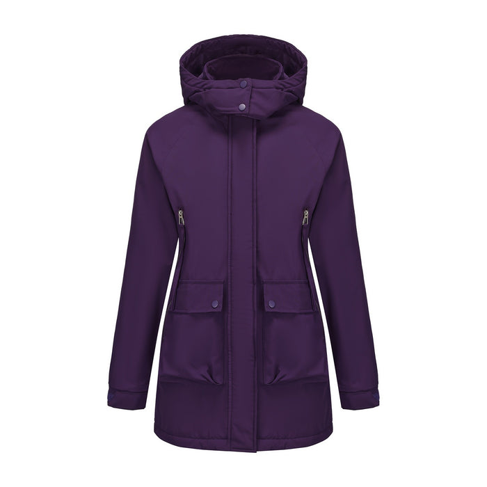 Parka polar acolchada, chaqueta impermeable para mujer, abrigo de otoño e invierno