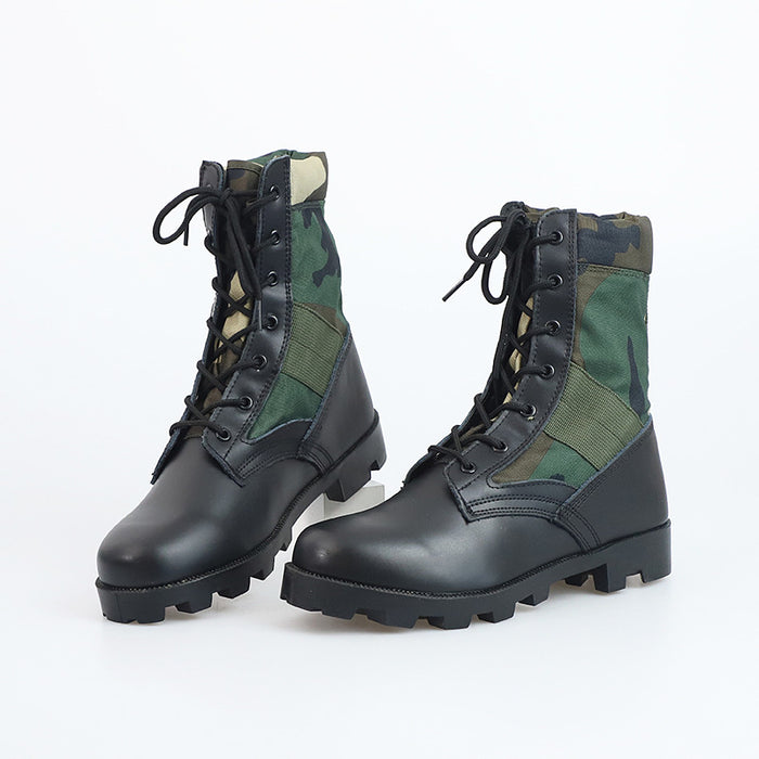 Botas militares de combate de caña alta para hombre, antideslizantes, resistentes al desgaste, con camuflaje, para senderismo al aire libre en el desierto
