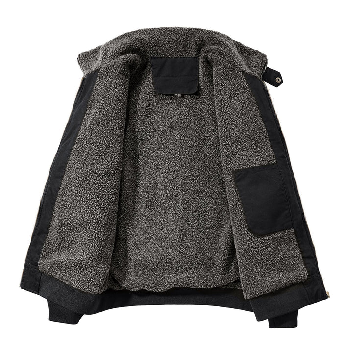 Winter Fleece Cotton Coat For Men, Fleece-lined And Thickened Cotton Jacket