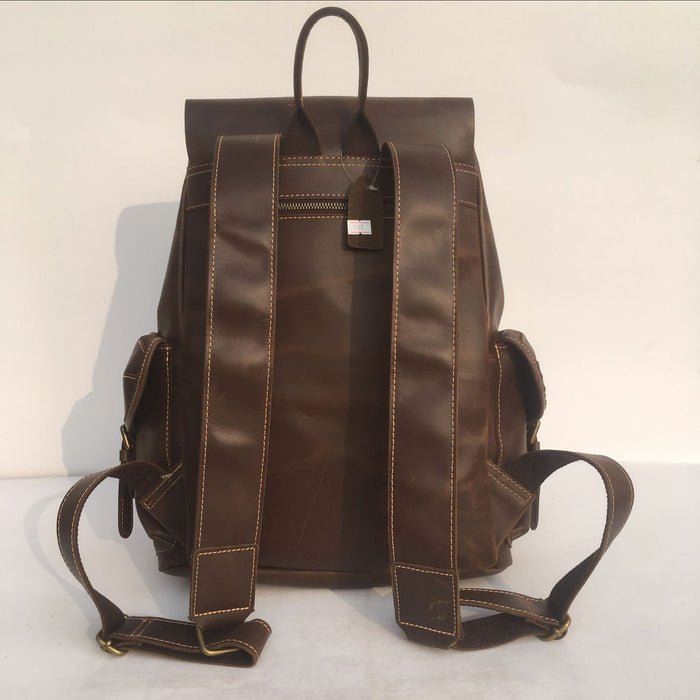 Men's Real-leather Bag Top Layer Leather Backpackage