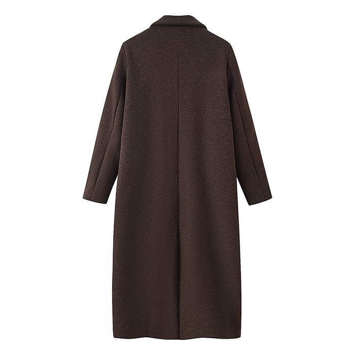 Women's Casual Solid Color Woolen Coat Jacket