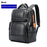 Business Leather Men's Backpack Large Capacity Computer Bag