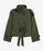 Womens Buttoned Waist-Cinching Lace-Up Trench Coat