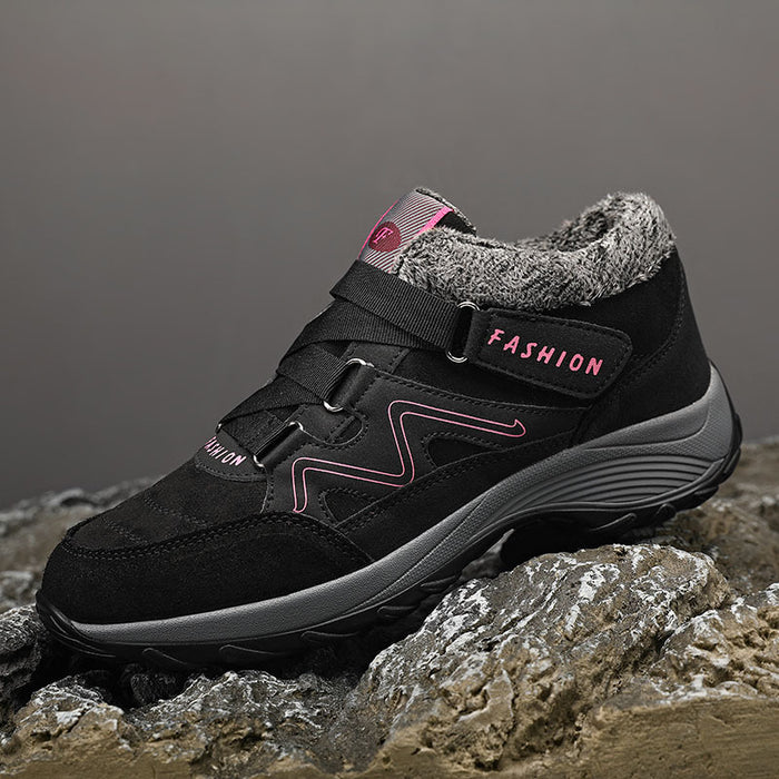 Bottes de neige pour femmes, chaussures thermiques doublées en polaire, grandes tailles, chaussures décontractées portables pour l'extérieur.